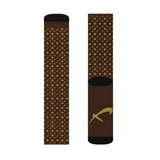 Luxury Flewton Sublimation Socks — Brown Patterned Designer