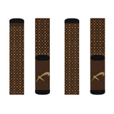 Luxury Flewton Sublimation Socks — Brown Patterned Designer