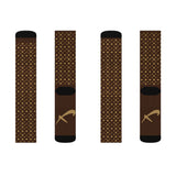 Luxury Flewton Sublimation Socks — Brown Patterned Designer